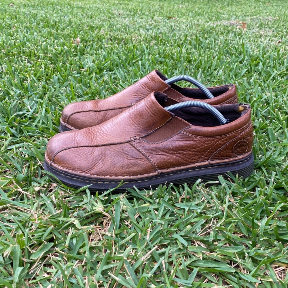 Dr. Martens Tevin Mens Brown Pebbled Leather Slip On Loafers Size 11 AW004